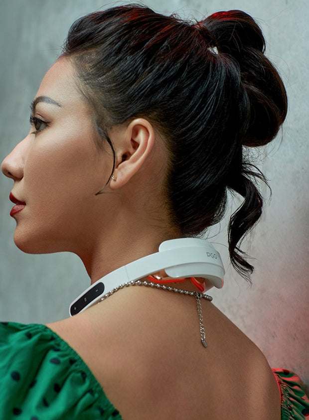 Compact intelligent cervical massager with smart pulse technology for neck pain relief and foldable design