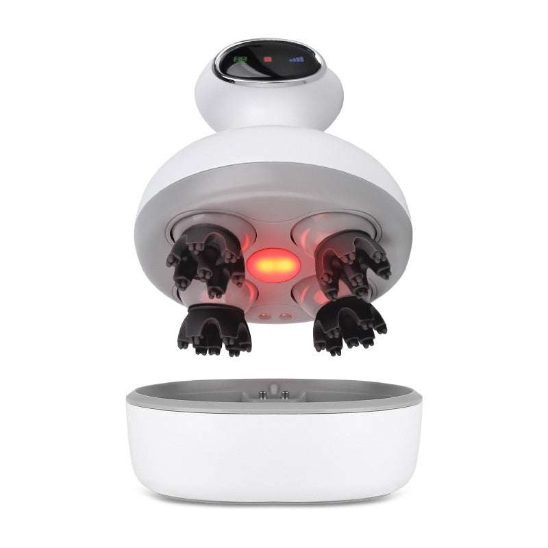Electric white USB-powered electric massage instrument with 3 adjustable gears for scalp relaxation and stress relief