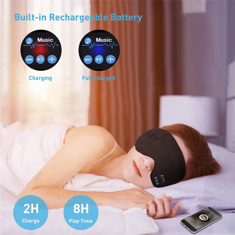 Bluetooth Music Eye Mask with built-in wireless headphones for travel and relaxation