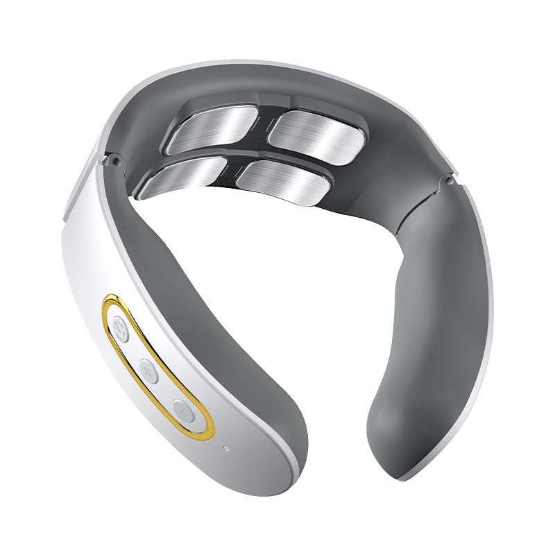 Four-Head Electric Pulse Neck Massager with TENS therapy and far infrared heat for neck pain relief