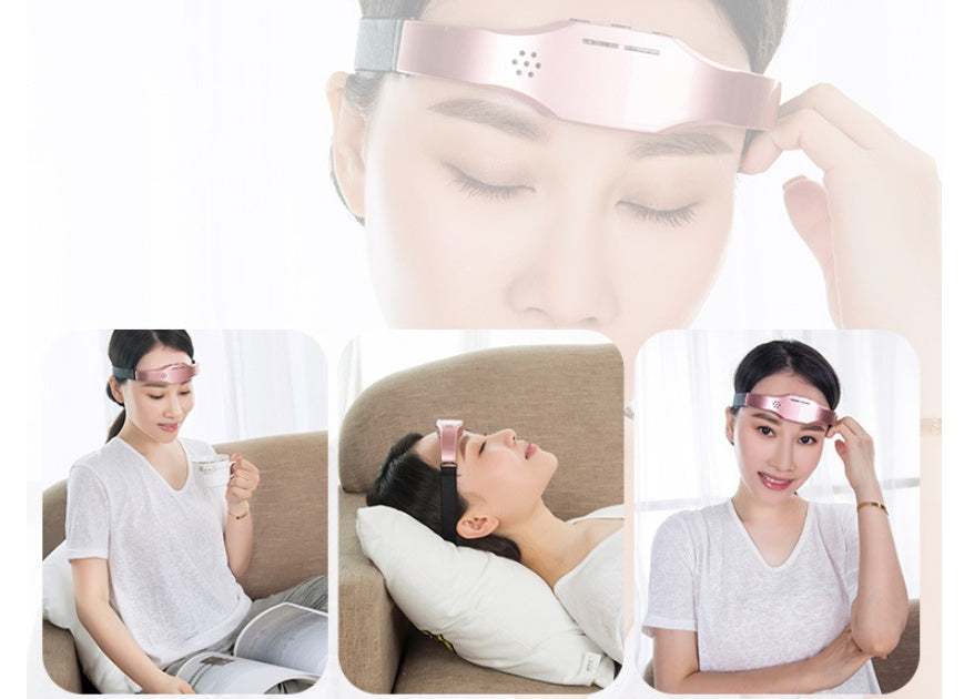 Wireless brain head massager helmet with low frequency pulse therapy for sleep and stress relief