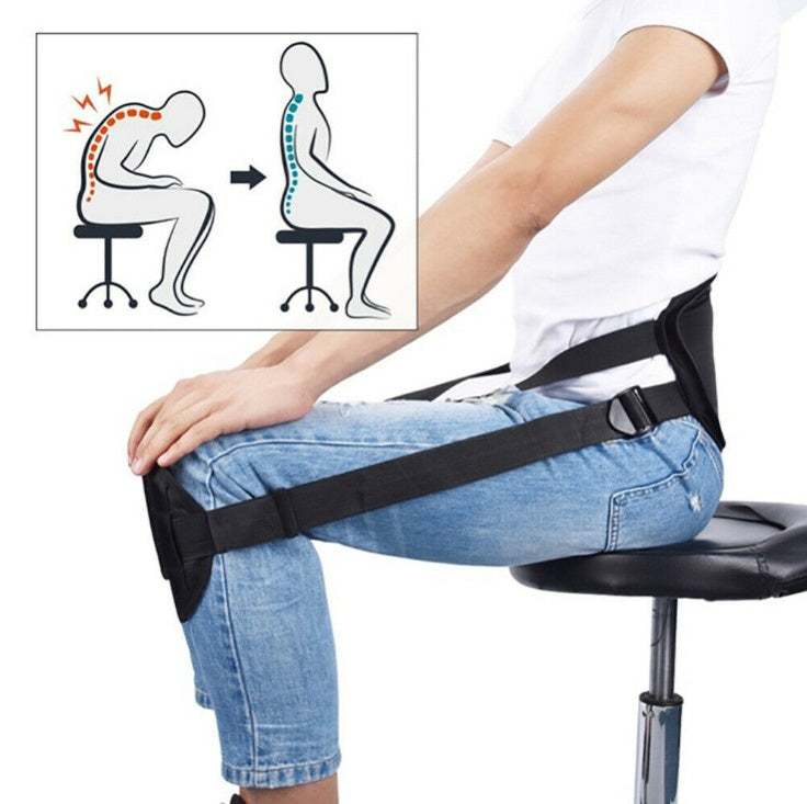 Portable back support belt correcting posture and relieving lower back pain for everyday use