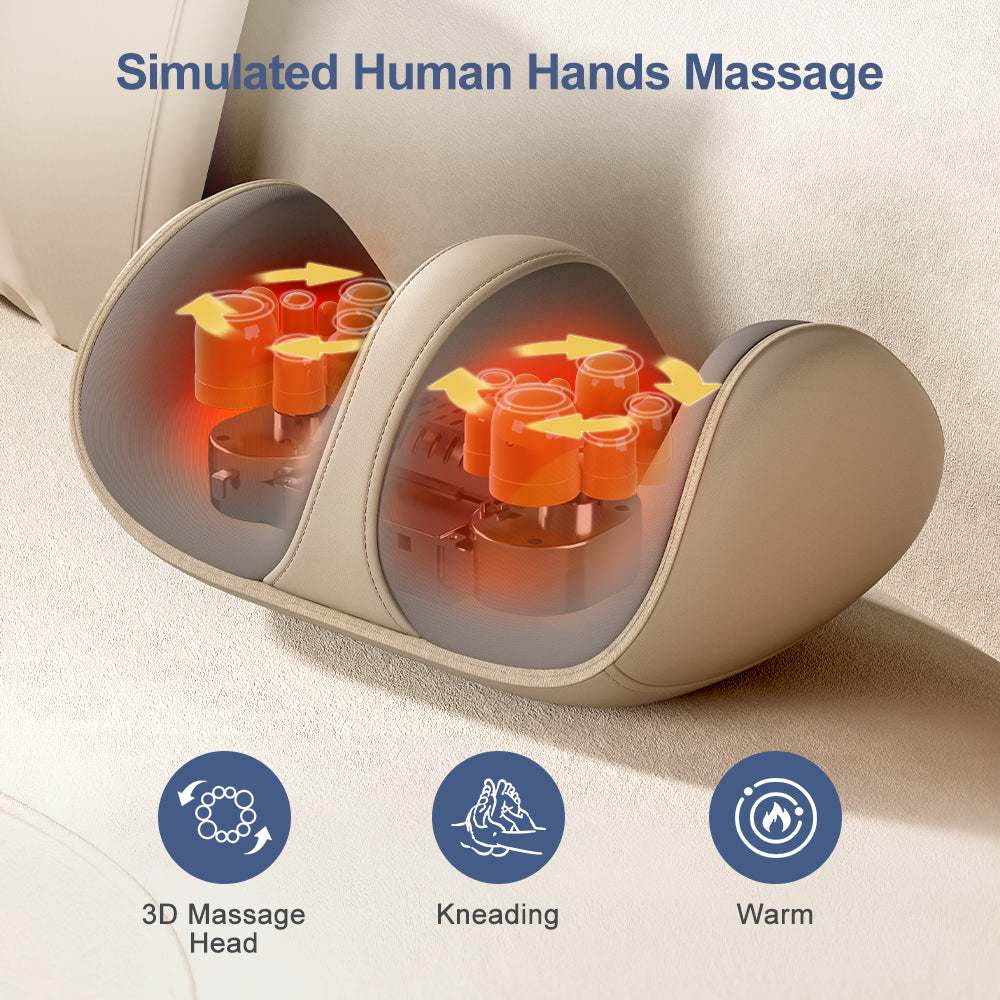 Shiatsu Foot Massager with heat providing deep kneading relief for feet, calves, and arms with adjustable settings and USB power