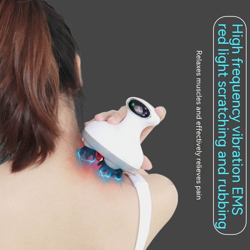 White electric head massage instrument with 3-gear USB-powered scalp massager for stress relief and relaxation