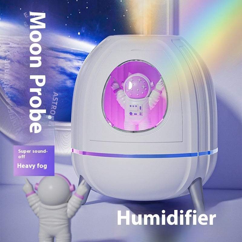 Space capsule desktop USB humidifier with cool mist and built-in night light for dry air relief