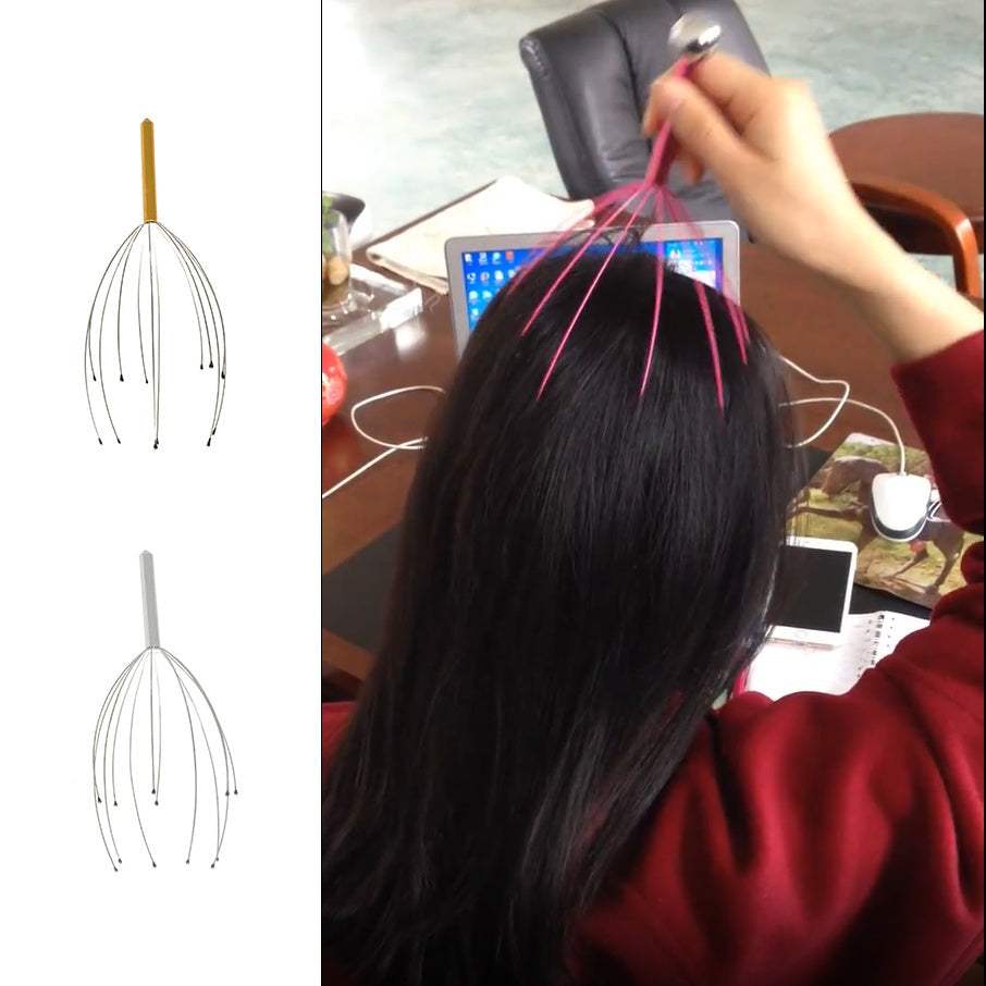 Octopus pointed head massager with multi-claw design for scalp stress and tension relief