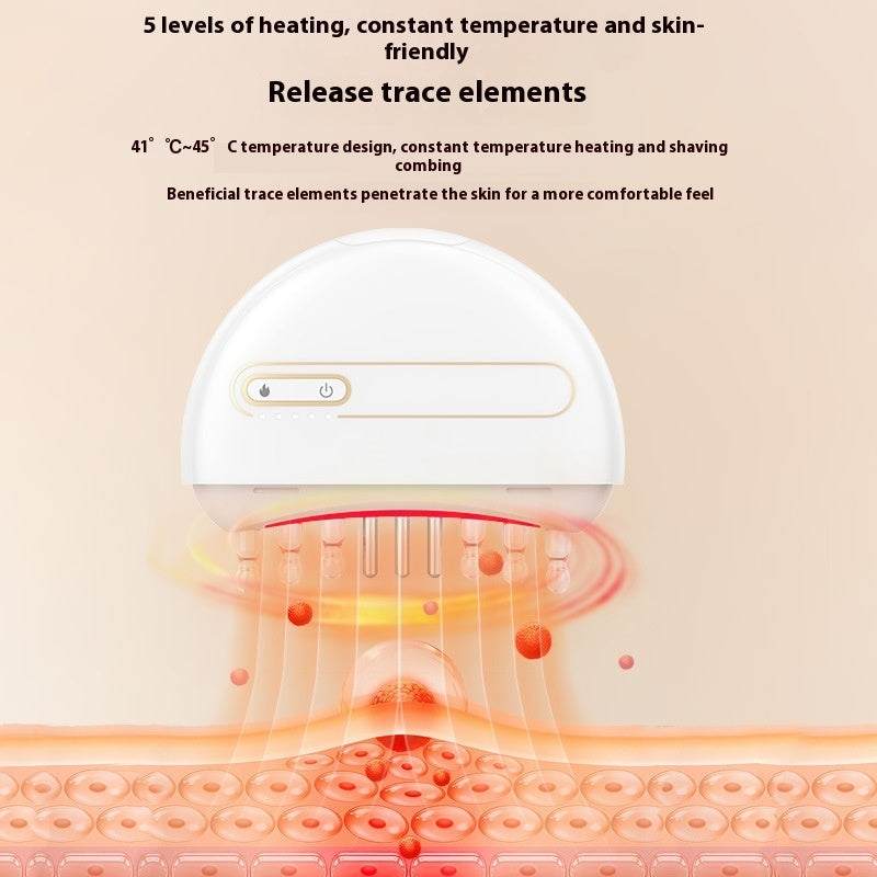 Electric vibrating scalp massager comb designed for scalp massage, hair growth, dandruff relief, and stress reduction.