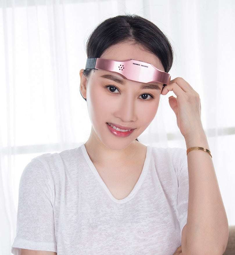Wireless brain head massager helmet with low frequency pulse therapy for sleep and stress relief
