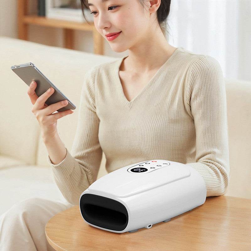 Electric finger and wrist joint massager with airbag kneading and hot compress for arthritis and joint pain relief