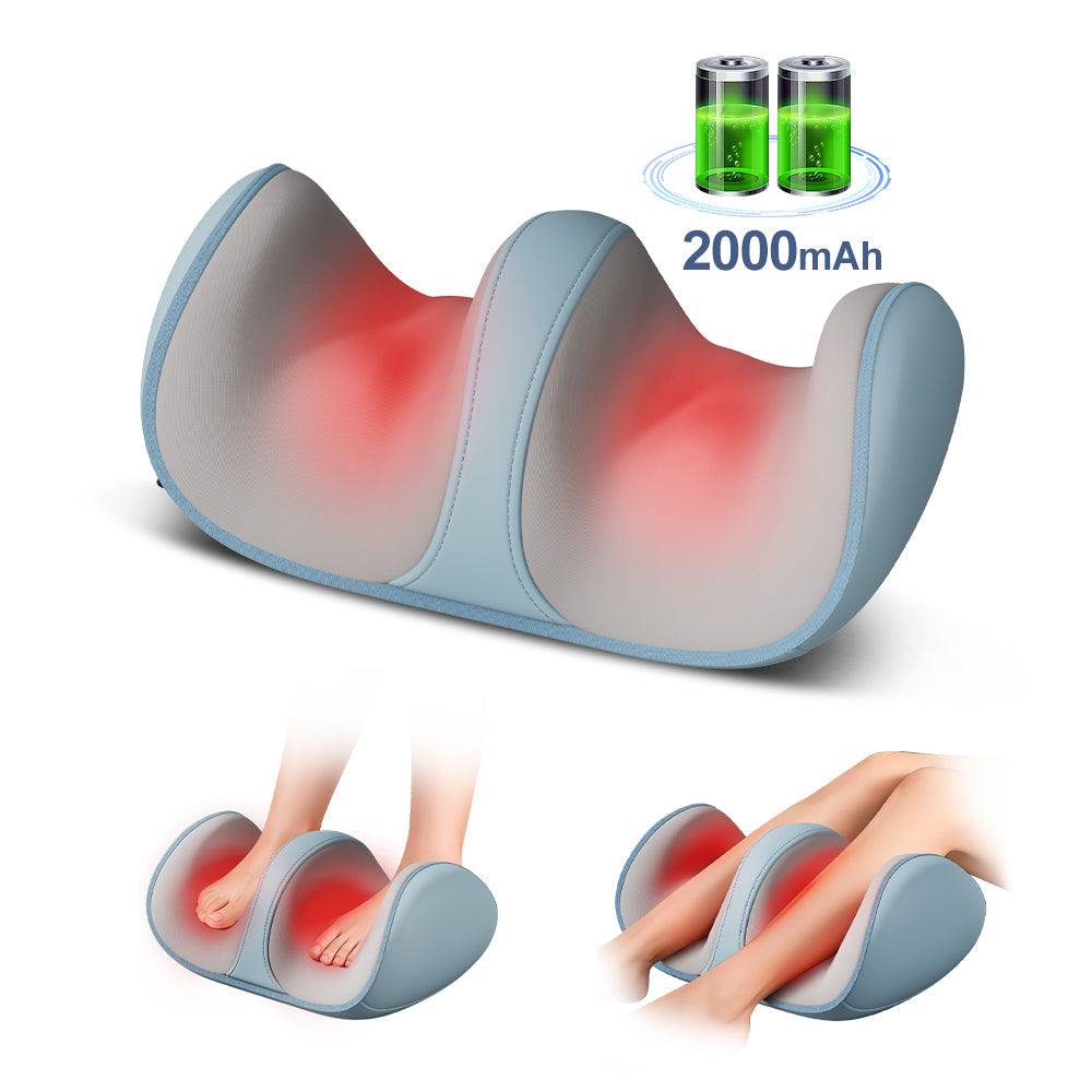 Shiatsu foot massager with heat, deep kneading for foot, calf, and arm relief, adjustable heat and massage modes, USB powered