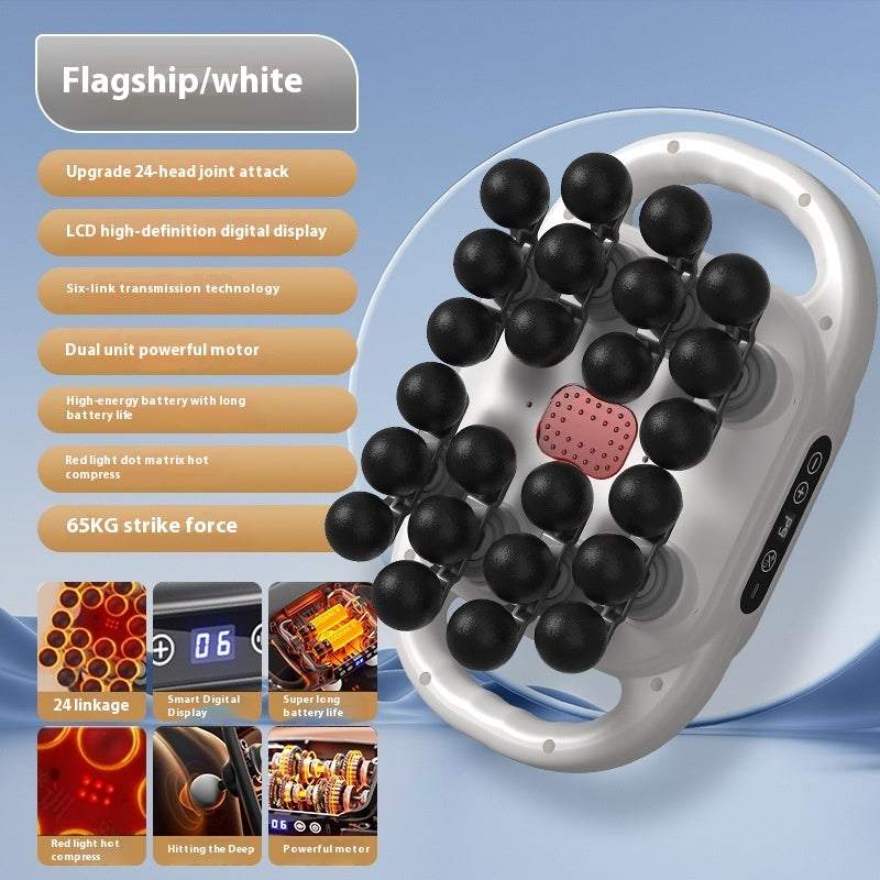 Massage gun with 24 interchangeable heads for deep tissue muscle relaxation and recovery