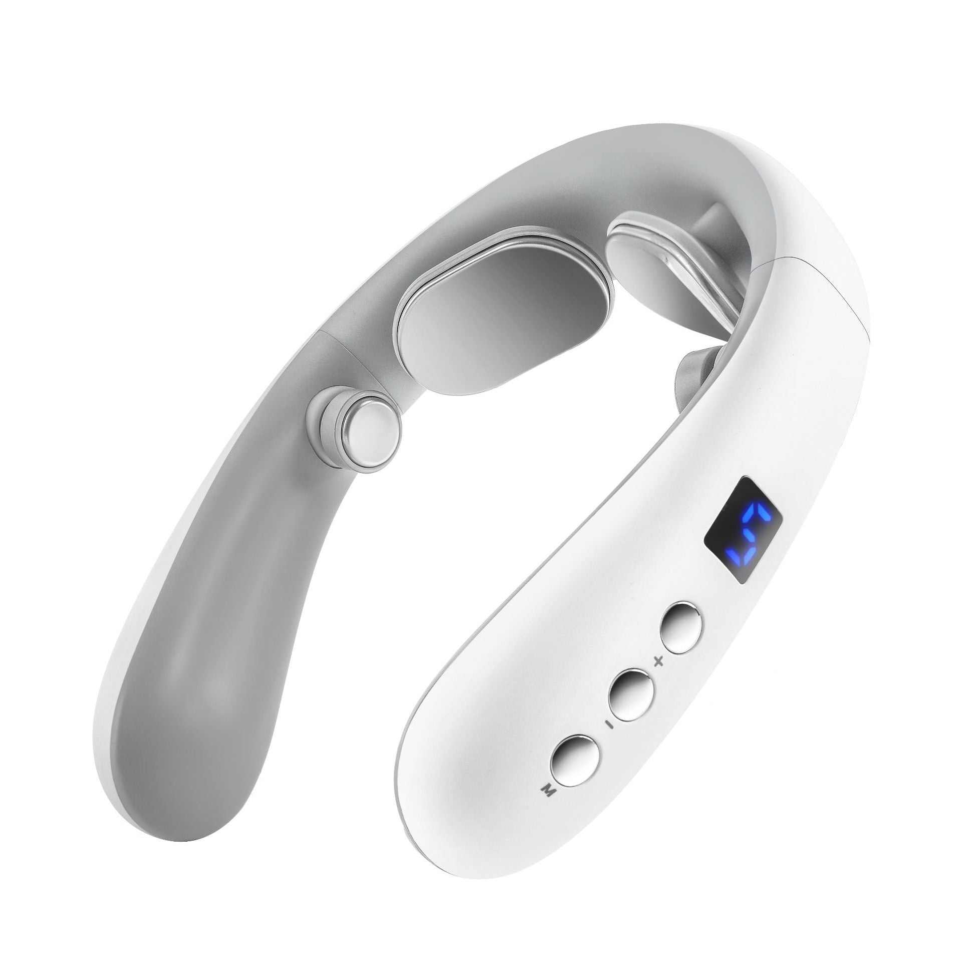 Ergonomic neck massager with hot compress heat therapy for shoulder and neck pain relief