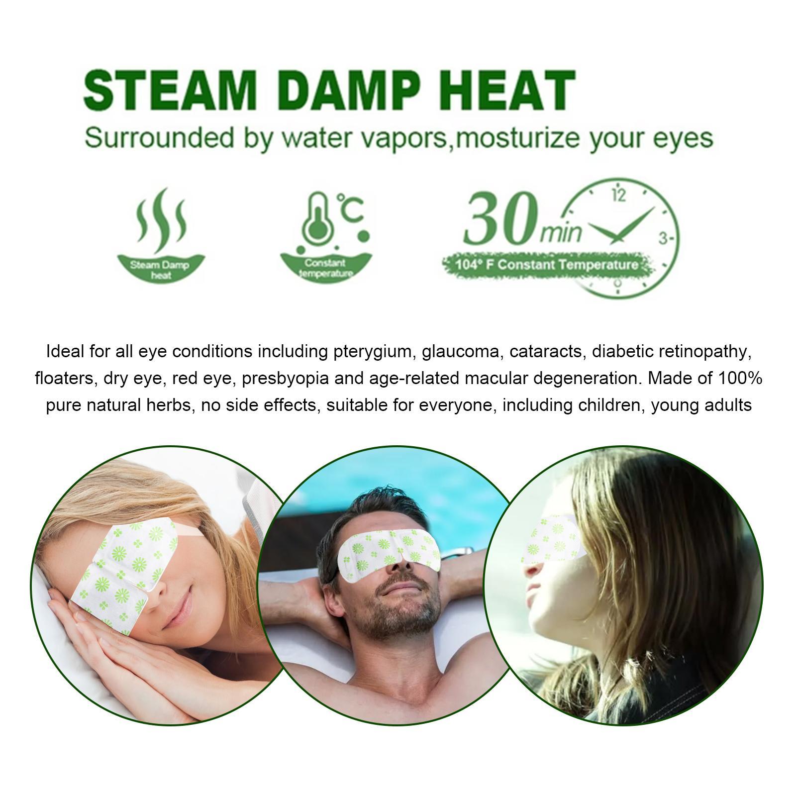 Pack of 5 self-heating steam eye masks for dry eyes, eye strain, and puffiness relief
