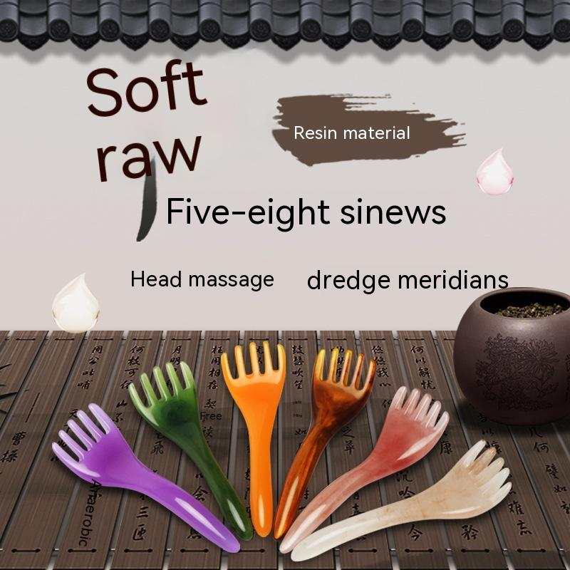 Natural Resin Five Claw Head Massager for Scalp Relaxation and Tension Relief