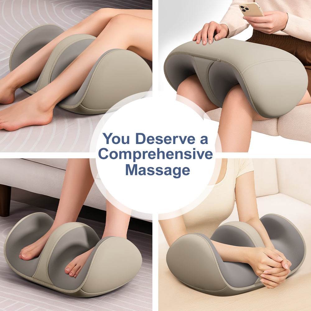 Shiatsu Foot Massager with heat providing deep kneading massage for feet, calves, and arms with adjustable settings and USB power