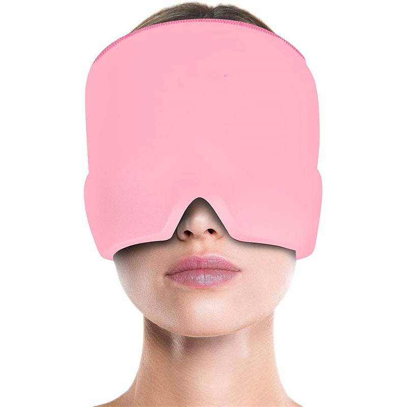Migraine Relief Hat soft gel cold therapy head wrap with ice pack eye mask for headache relief