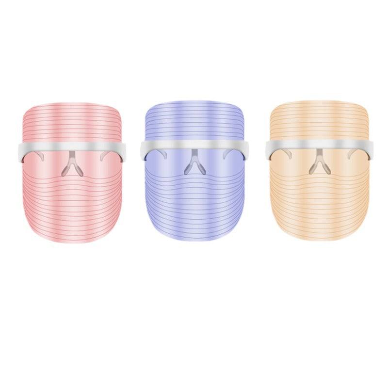 LED three-color beauty mask for hyperpigmentation with green, red, and blue photon therapy