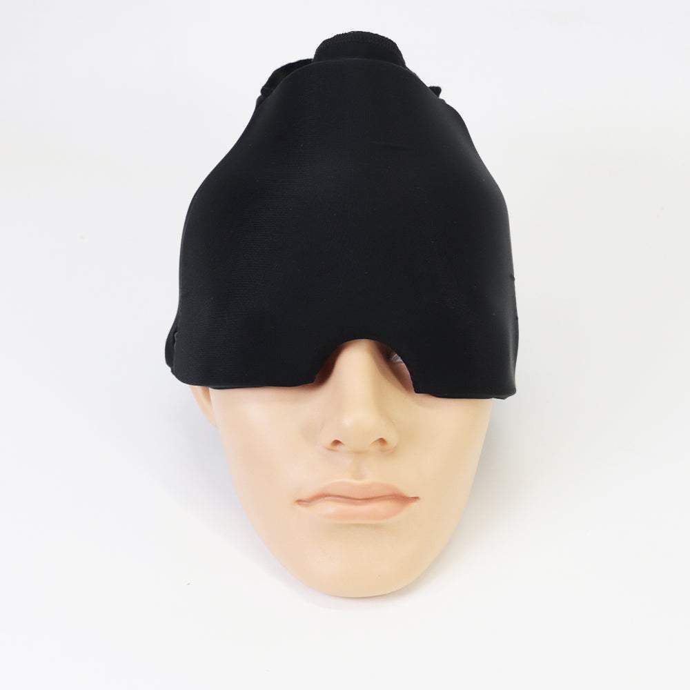 Migraine Relief Hat cold therapy wrap with soft gel compress for headache and eye pain relief