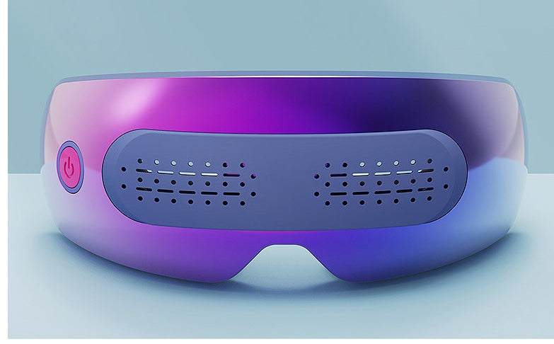Electric hot compress eye massager with heat, vibration, and air compression for migraine and eye strain relief