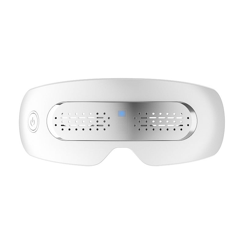Electric hot compress eye massager with heat, vibration, and air compression for migraine relief and eye fatigue