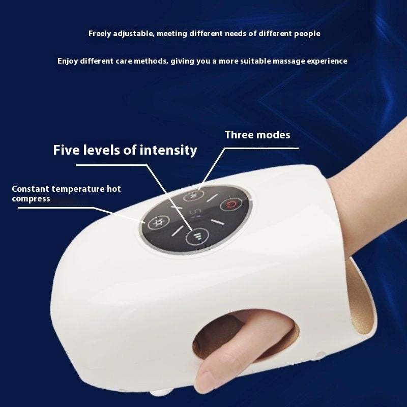 Electric hand massage device with airbag compression and heat therapy for finger and joint relief