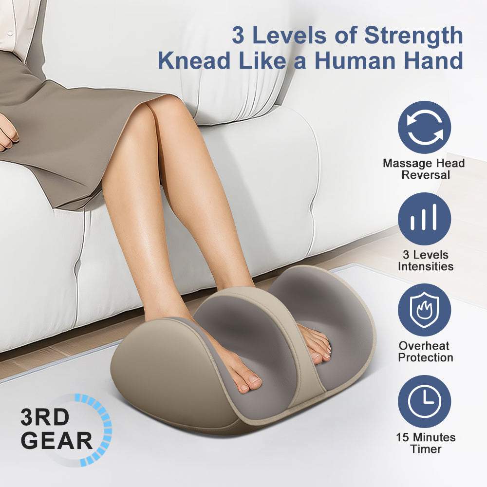 Shiatsu Foot Massager with heat for deep kneading and muscle relief on feet, calves, and arms
