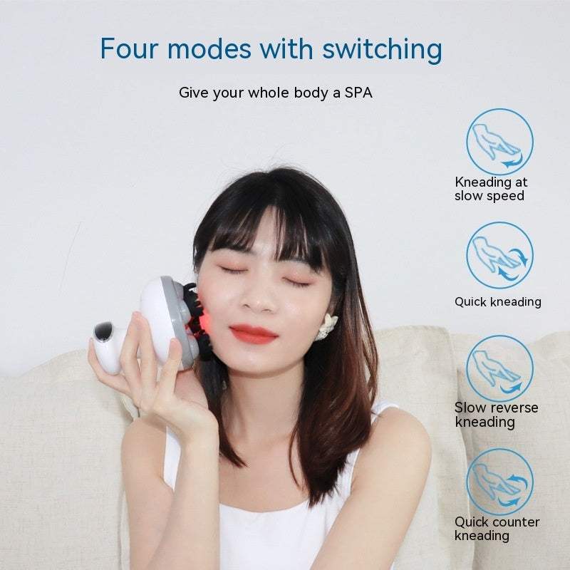 White electric head massage instrument with 3-gear USB-powered scalp massager for relaxation and stress relief