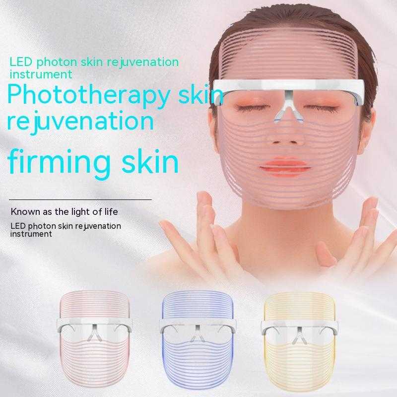 3-color LED beauty mask for hyperpigmentation, dark spots, and skin brightening therapy