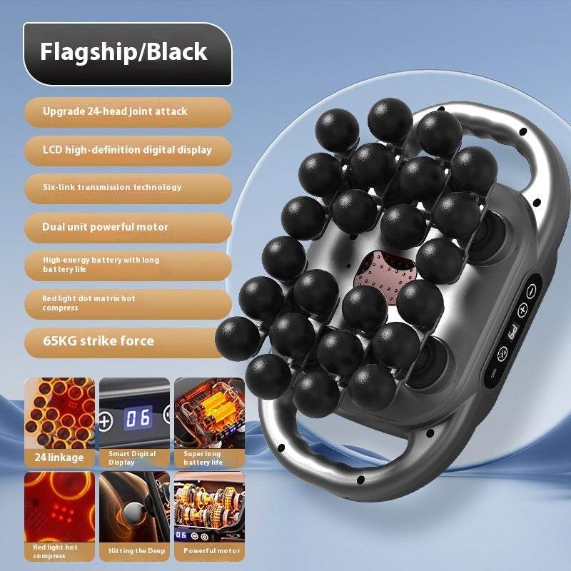 Massage gun with 24 interchangeable heads for deep tissue muscle relaxation and recovery
