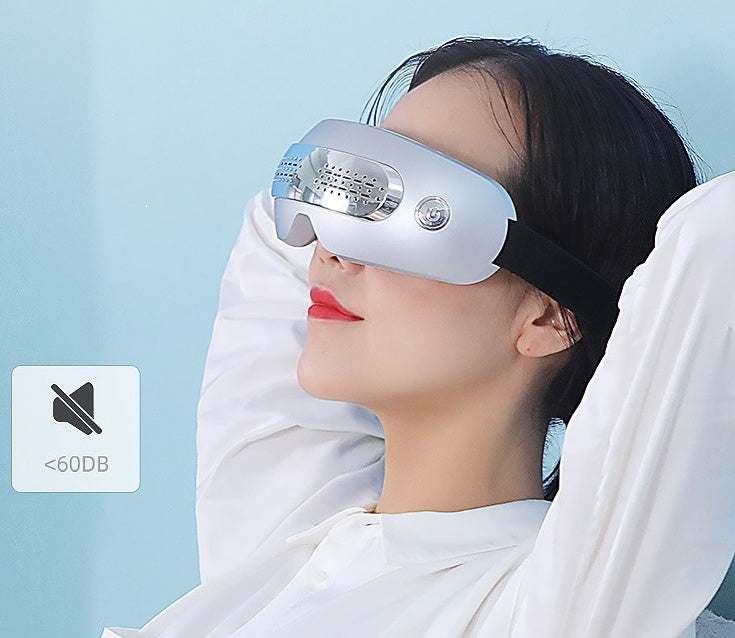 Electric hot compress eye massager with heat and vibration for migraine relief and eye fatigue